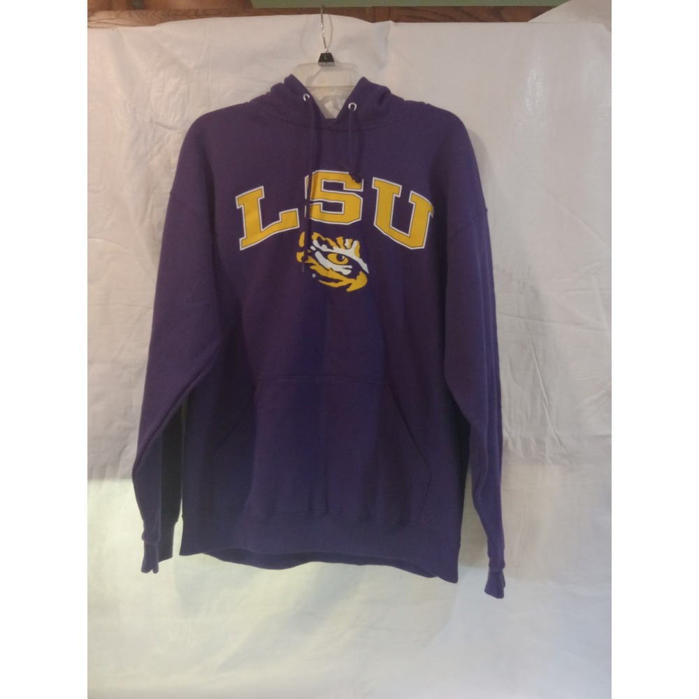 LSU Tigers Hoodie Purple Yellow Graphic Logo Pullover Mens Large